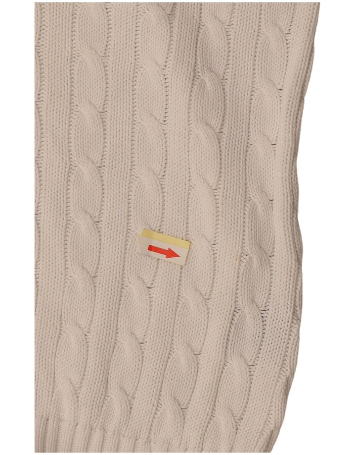 Suéter feminino Ralph Lauren com decote em V Reino Unido 12 algodão branco médio