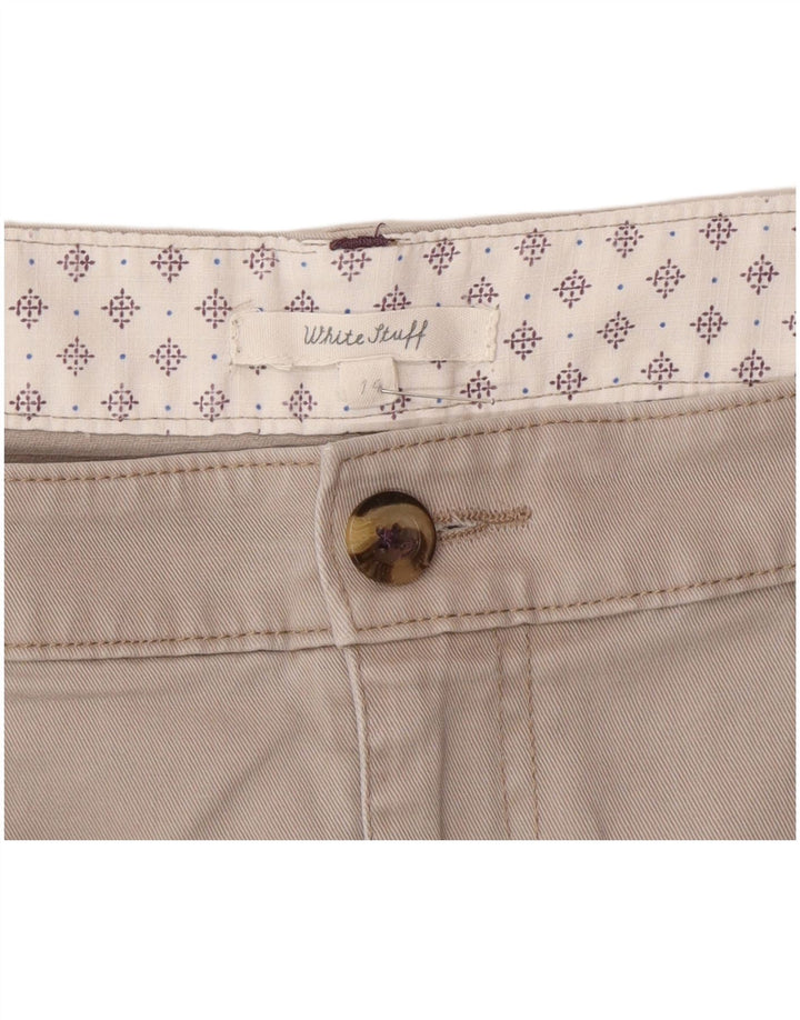 Saia reta feminina White Stuff UK 14 grande W32 algodão cinza