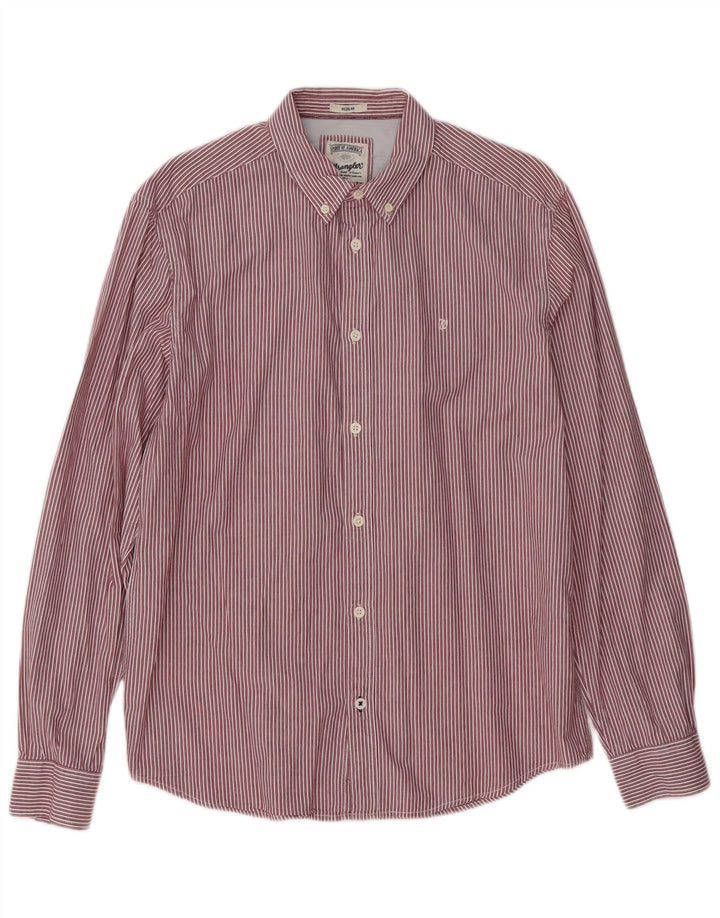 Camisa masculina WRANGLER grande algodão listrado vermelho