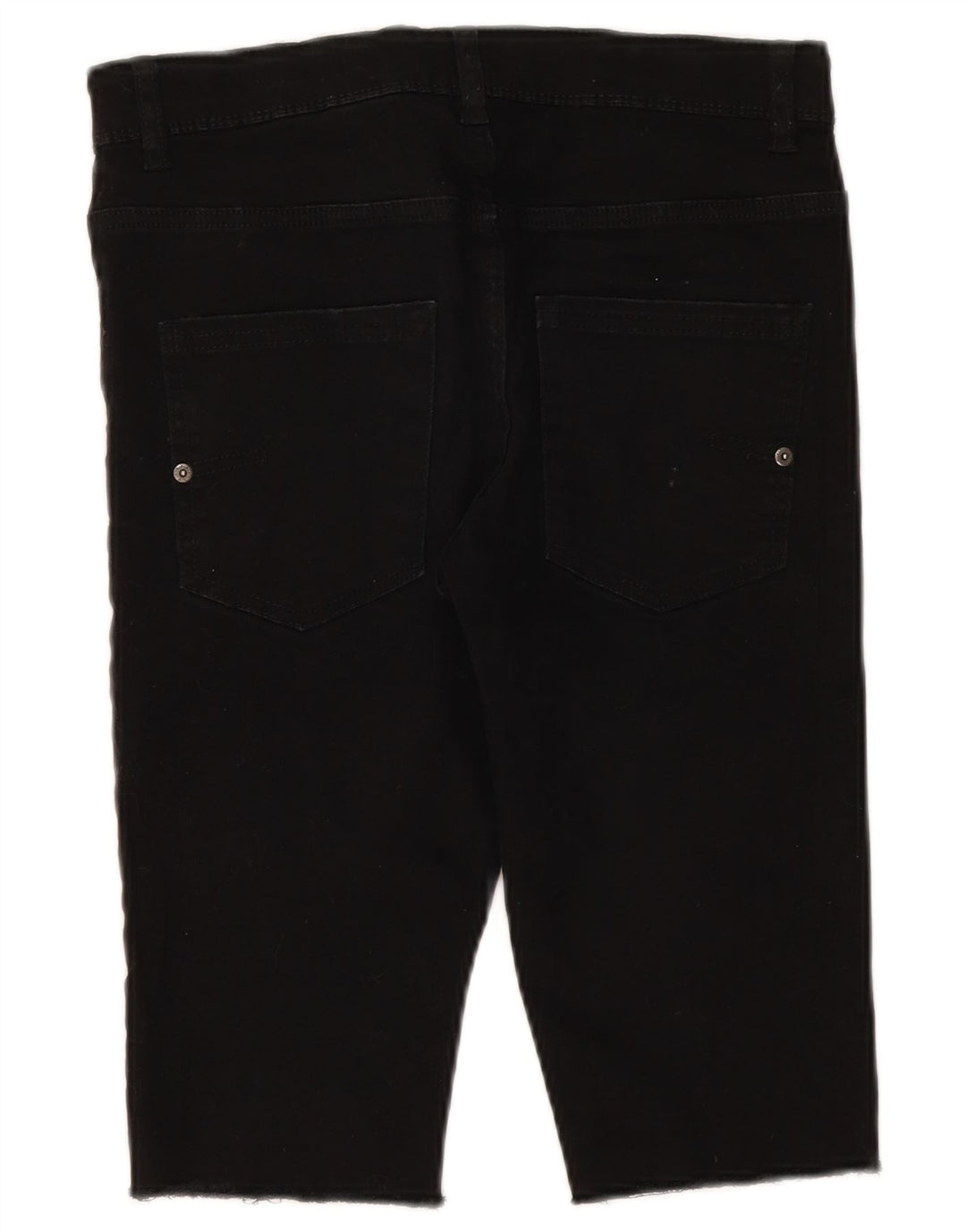Shorts jeans femininos BENETTON 13-14 anos 3XL W30 algodão preto