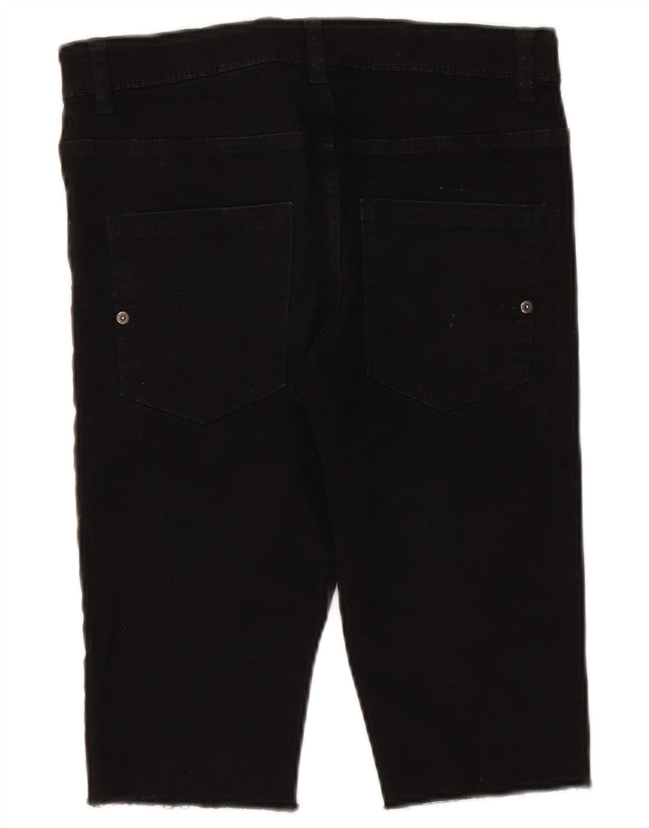 Shorts jeans femininos BENETTON 13-14 anos 3XL W30 algodão preto