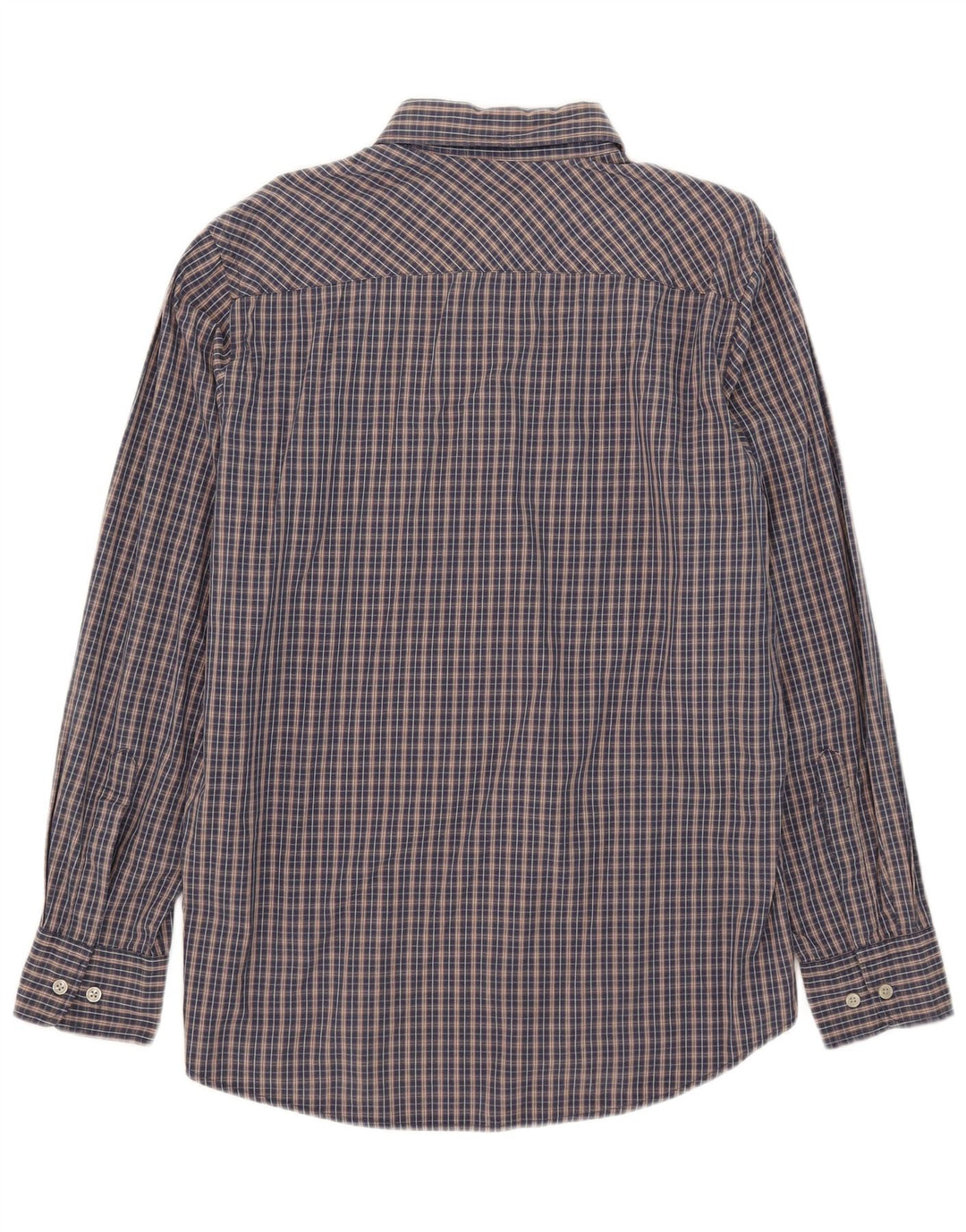 Camisa masculina Marlboro Classics Regular Fit grande algodão xadrez azul marinho