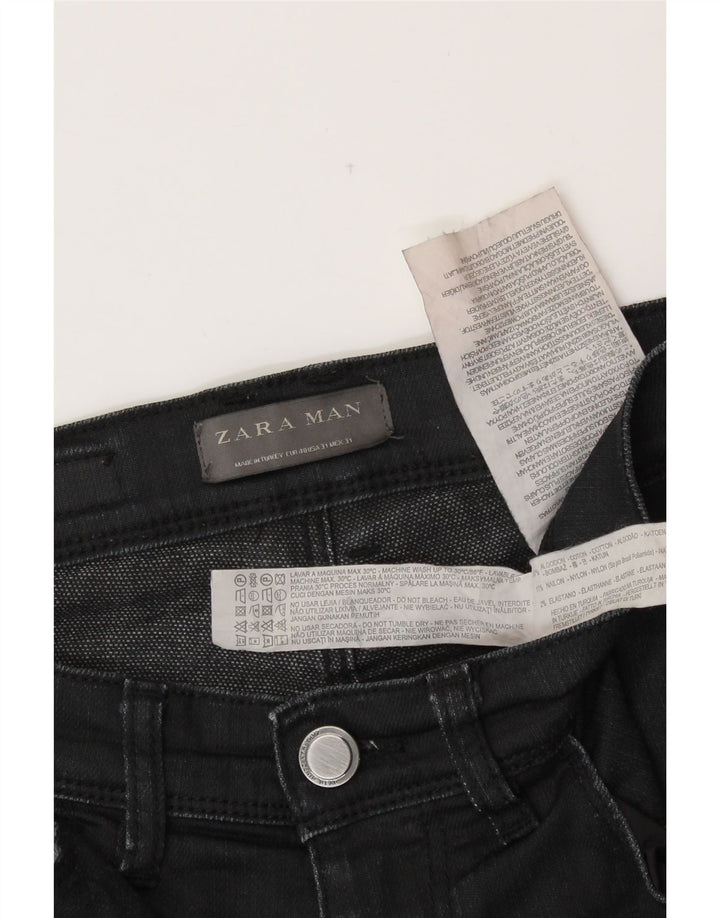 ZARA Jeans Skinny Masculino EU 40 Médio W31 L30 Algodão Preto