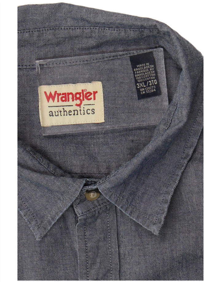 Camisa masculina WRANGLER 3XL algodão azul marinho