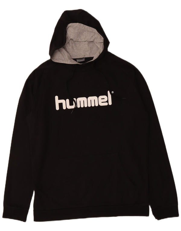 Jumper com capuz gráfico masculino HUMMEL XL algodão preto
