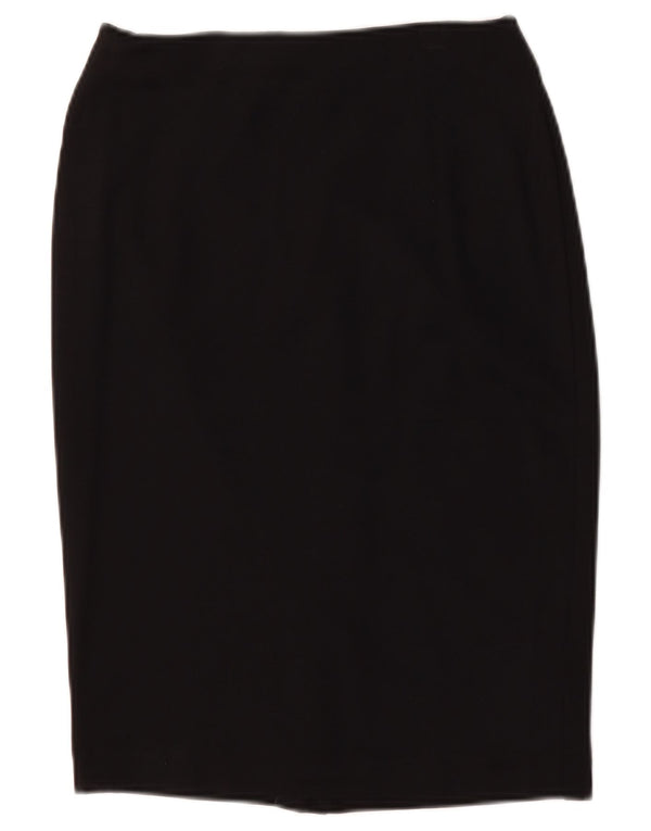 Saia lápis feminina Marks & Spencer UK 8 pequena W27 viscose preta