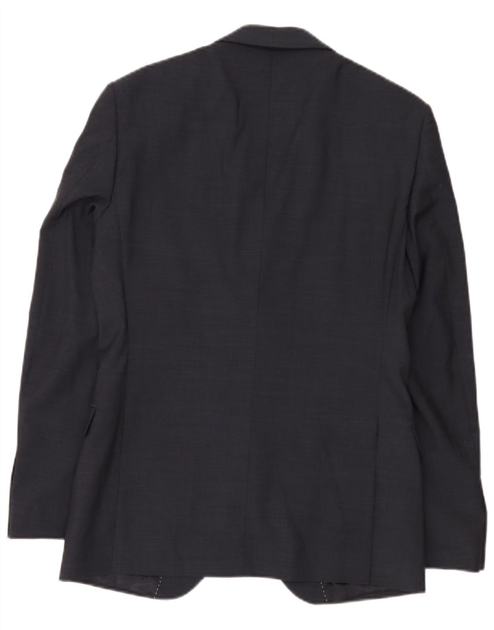 Jaqueta blazer masculina Dkny com 2 botões Slim Fit Reino Unido 38 lã azul marinho médio