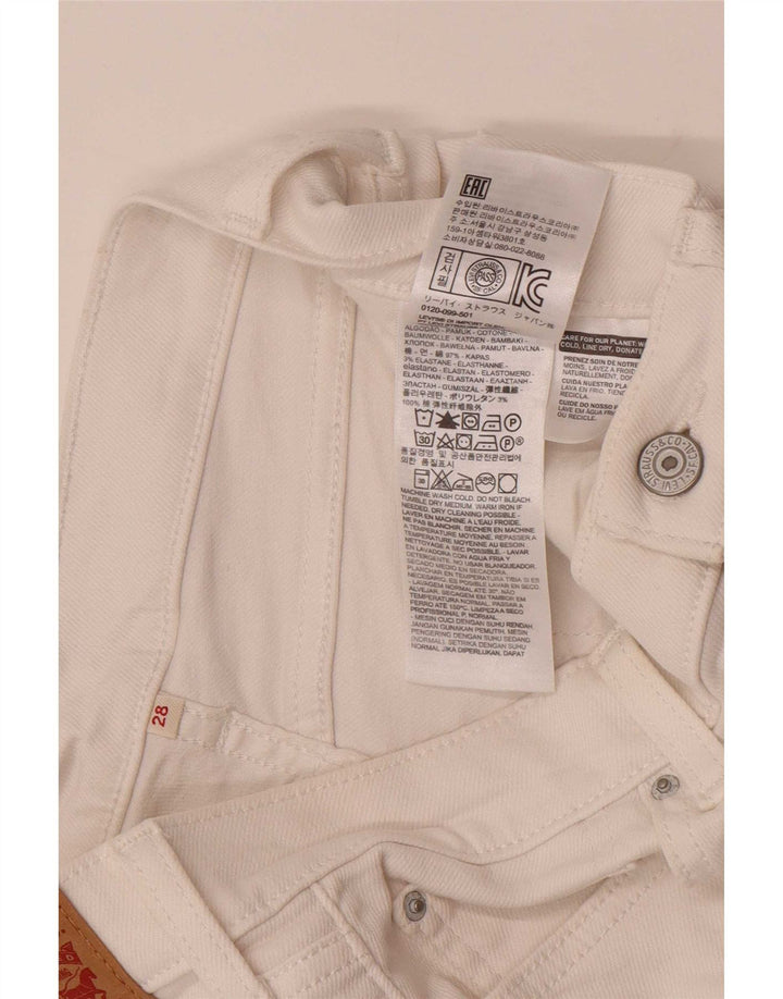 Shorts jeans feminino Levi's W28 médio algodão branco