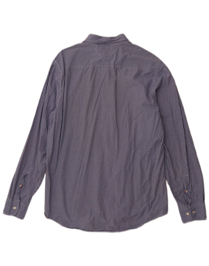 Camisa masculina TOMMY HILFIGER regular fit grande algodão guingão azul
