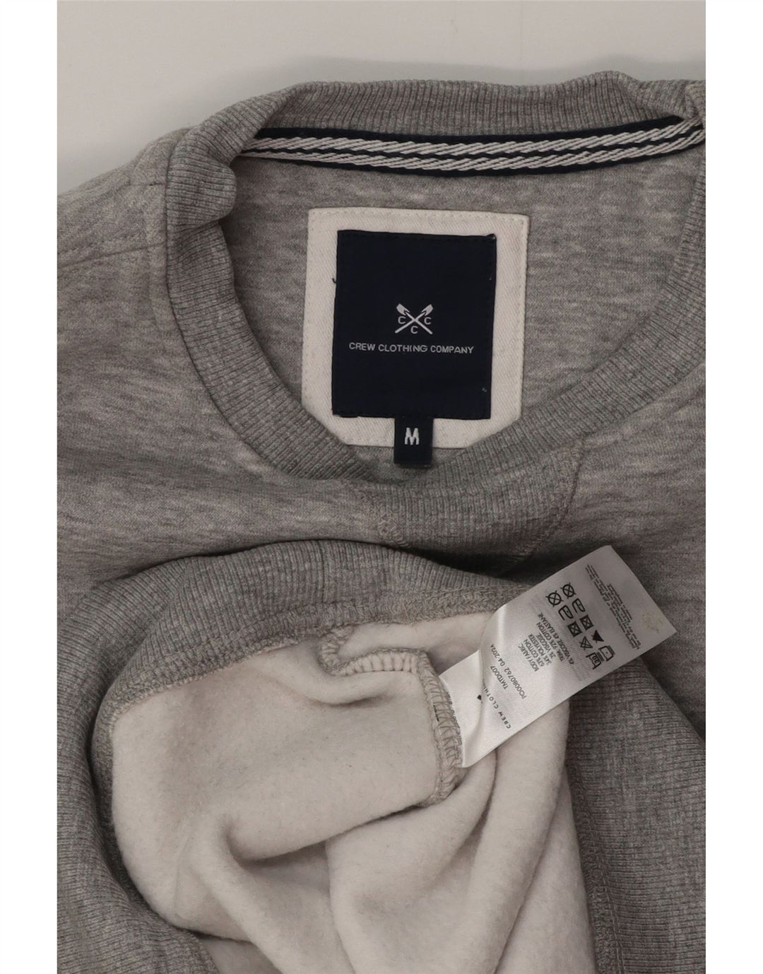 CREW CLOTHING Suéter masculino com capuz cinza médio algodão