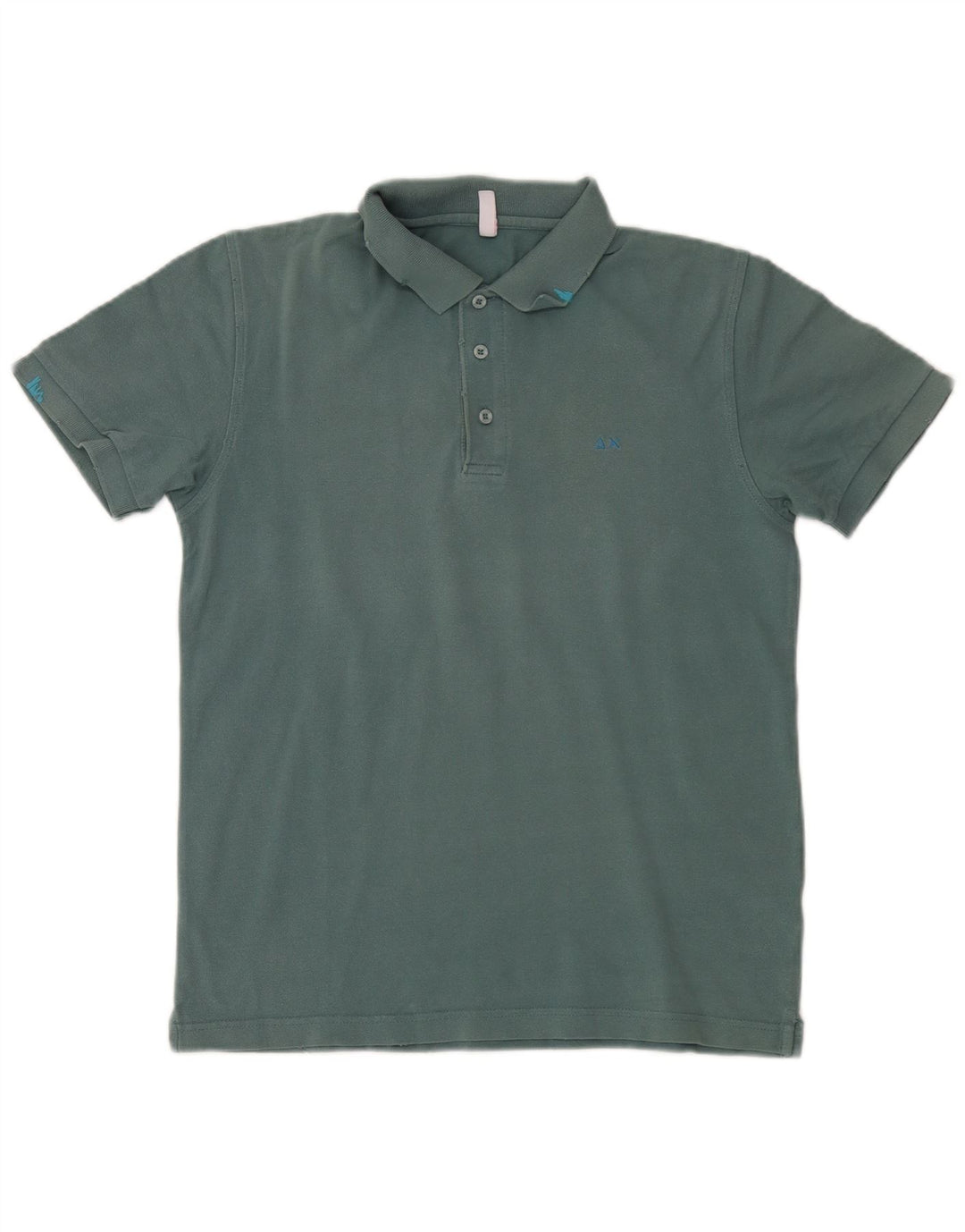 Camisa polo masculina Sun68 de algodão verde médio