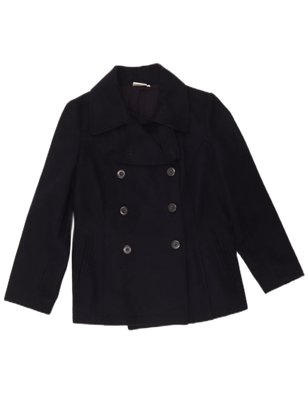 Ellesse Womens Pea Coat UK 14 Large Navy Blue Wool