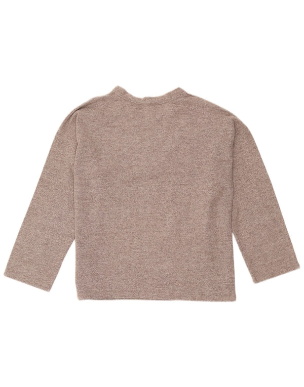 Zara Womens Trafaluc Oversized Top manga comprida Reino Unido 10 pequeno marrom manchado