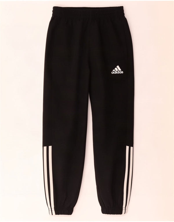 Adidas meninos calças de treino joggers 7-8 anos preto poliéster