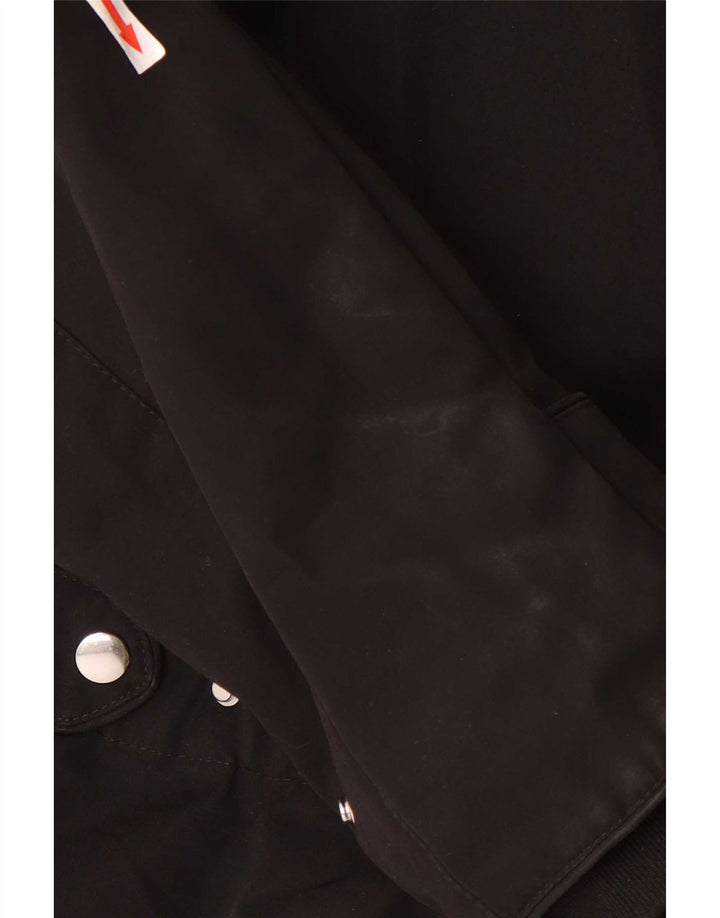 Zara Jaqueta Parka Feminina com Capuz Reino Unido 18 XL Poliéster Preto