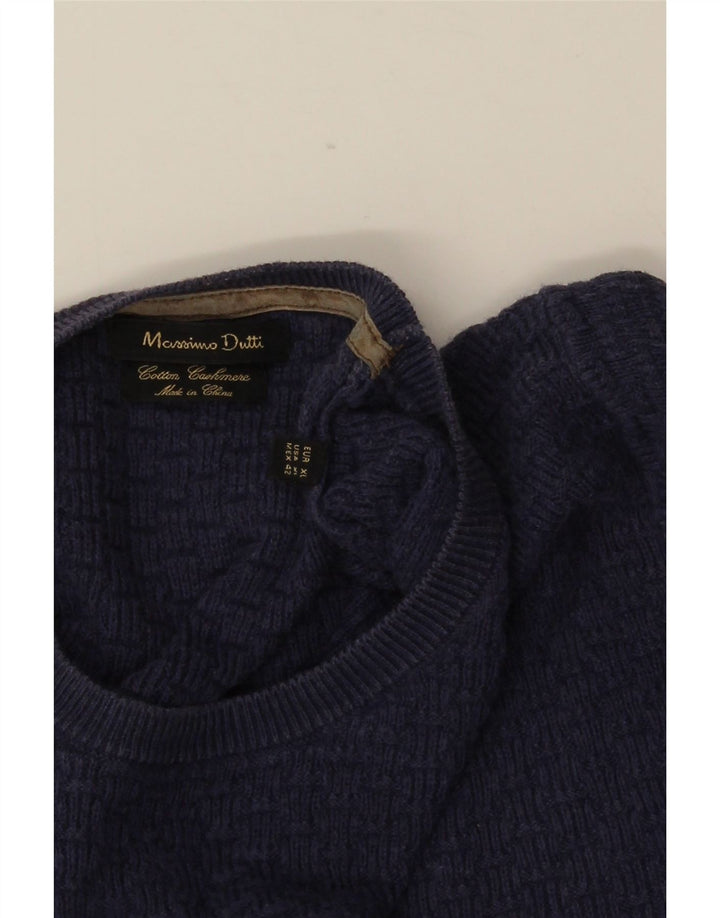 Suéter masculino MASSIMO DUTTI com gola redonda XL algodão azul