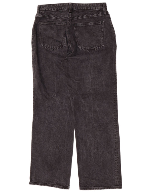 Calça jeans feminina Abercrombie & Fitch de cintura alta US 10 grande W30 L30 cinza