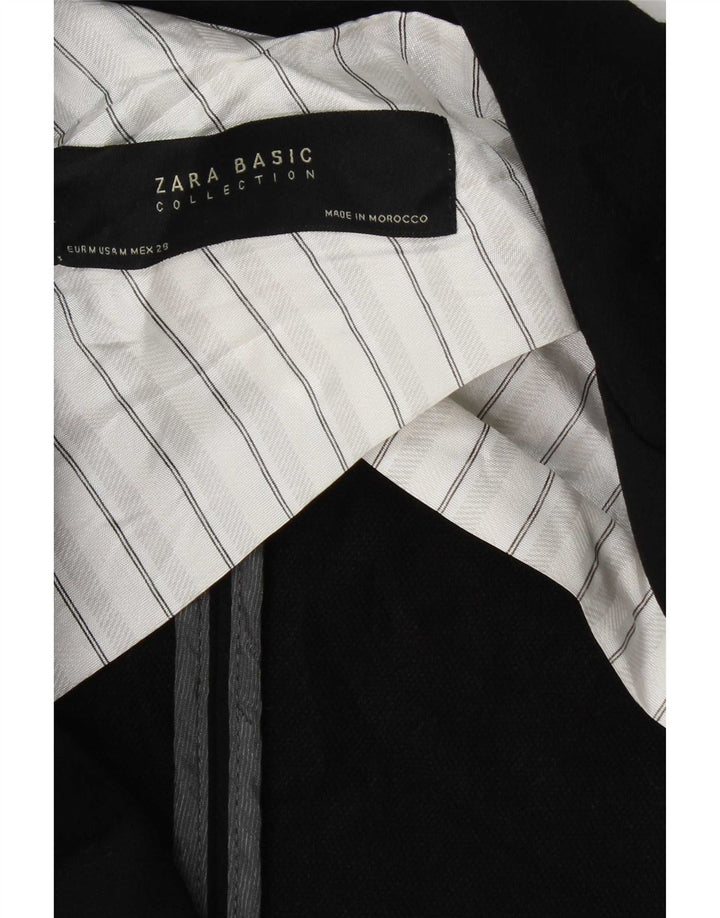 Zara Womens Blazer Jacket UK 14 Médio Preto Poliéster