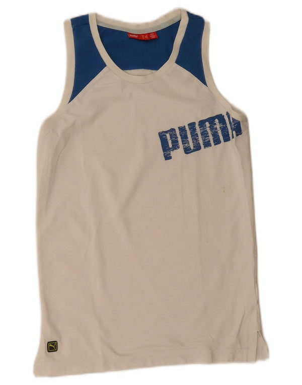 Puma masculino gráfico colete top XS branco colorblock
