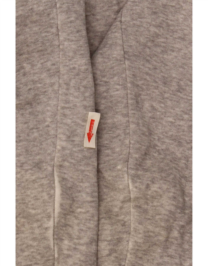Adidas masculino zip moletom com capuz cinza médio manchado