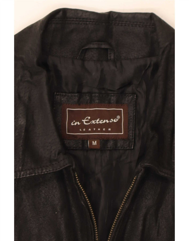 Jaqueta de couro masculina In Extenso UK 38 média preta