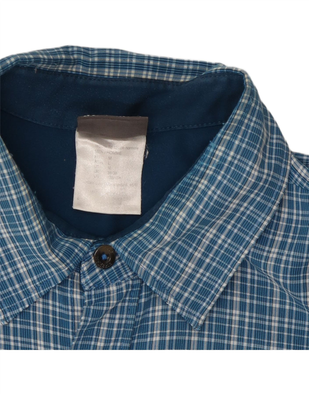 Camisa masculina de flanela Jack Wolfskin Reino Unido 36/38 xadrez azul médio