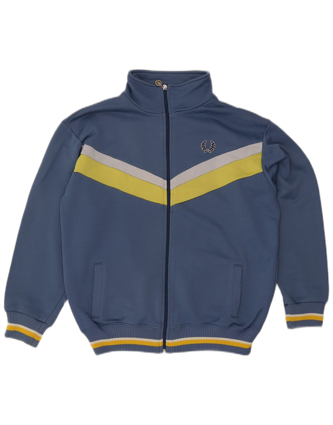 Jaqueta masculina de agasalho Fred Perry de algodão colorblock azul médio