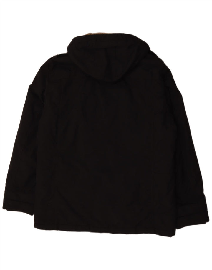 Jaqueta masculina acolchoada com capuz S.Oliver UK 42 XL poliéster preto