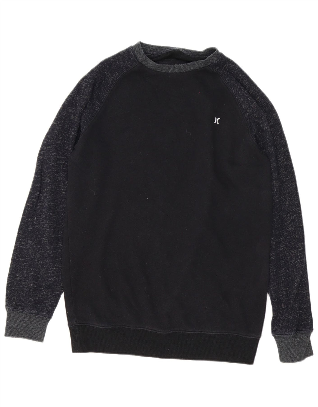 Hurley moletom masculino jumper pequeno algodão manchado azul marinho