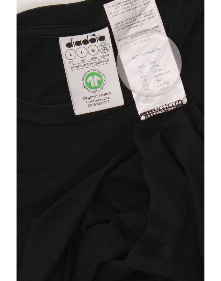 Camiseta masculina Diadora Top grande algodão preto