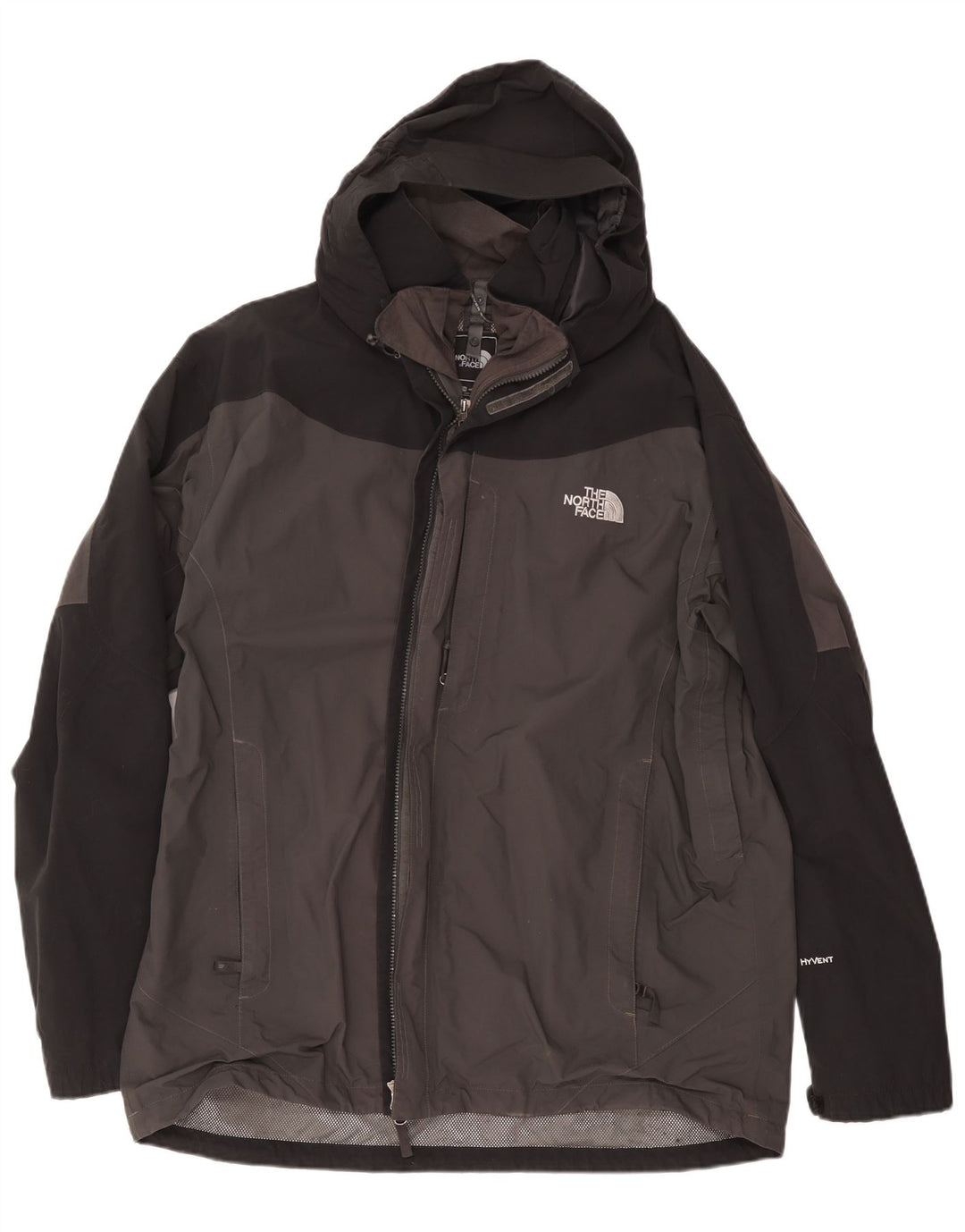 Jaqueta de chuva masculina com capuz The North Face UK 44 2XL cinza colorblock poliéster