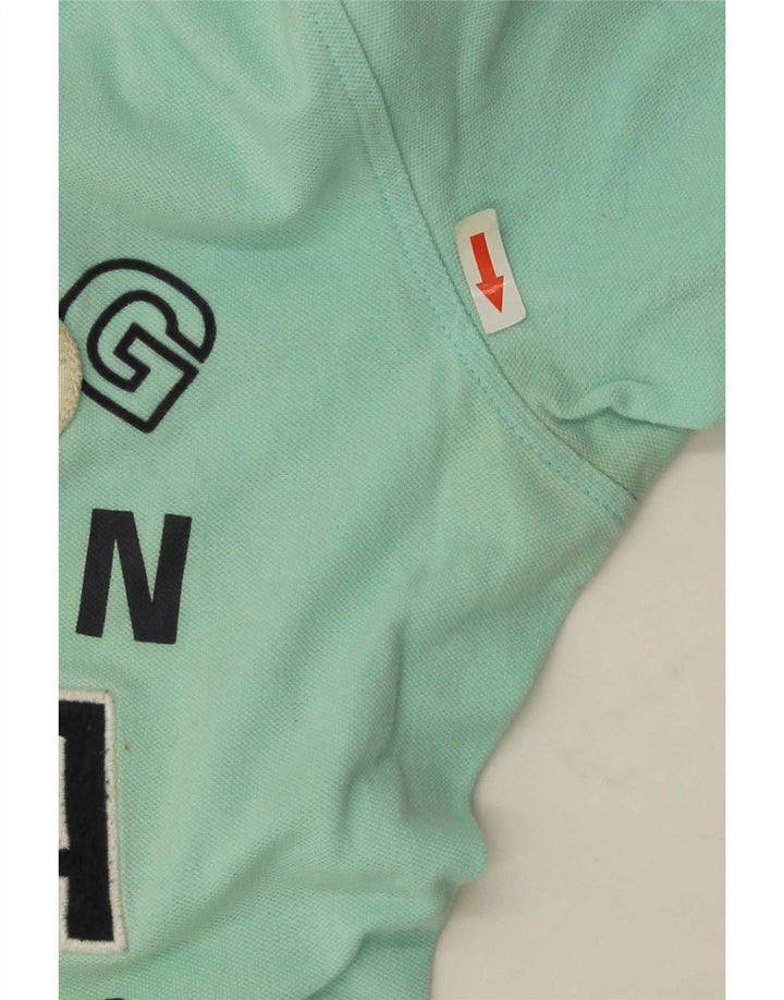Camisa polo masculina gráfica Gaastra médio azul colorblock algodão