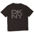 Camiseta gráfica masculina Dkny Top médio algodão preto