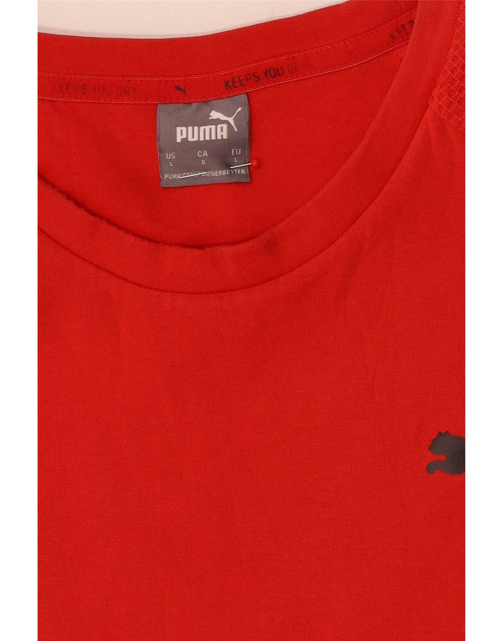 Puma Mens Top Manga Longa Grande Vermelho