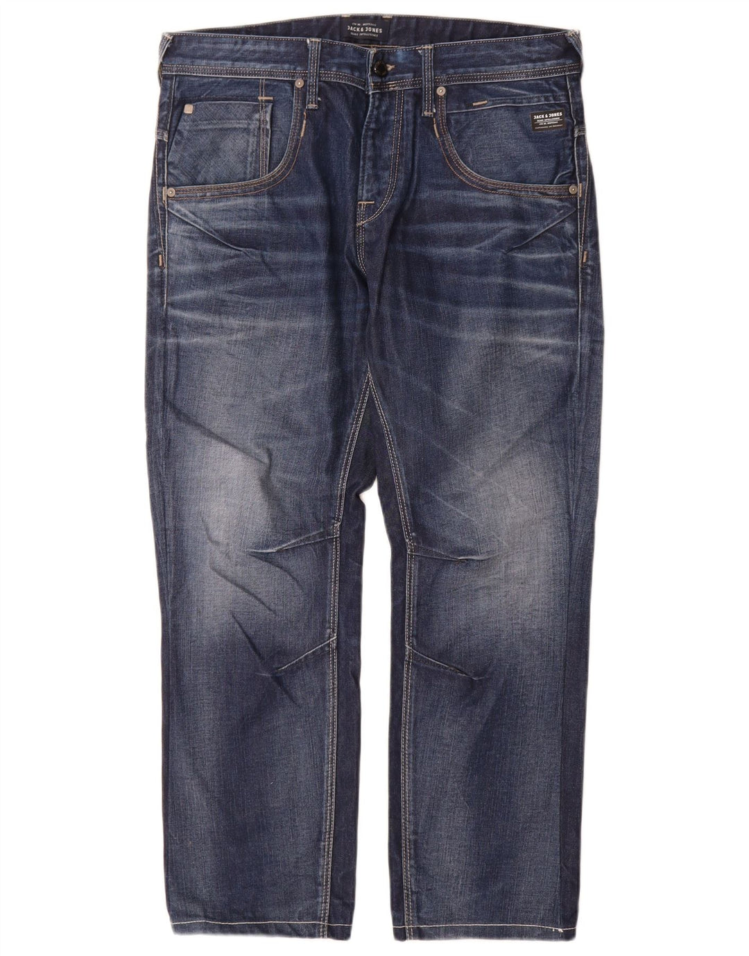 Jeans retos masculinos Jack & Jones W32 L30 algodão azul