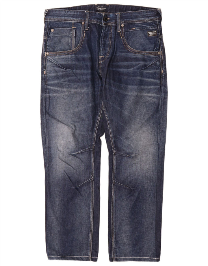 Jeans retos masculinos Jack & Jones W32 L30 algodão azul