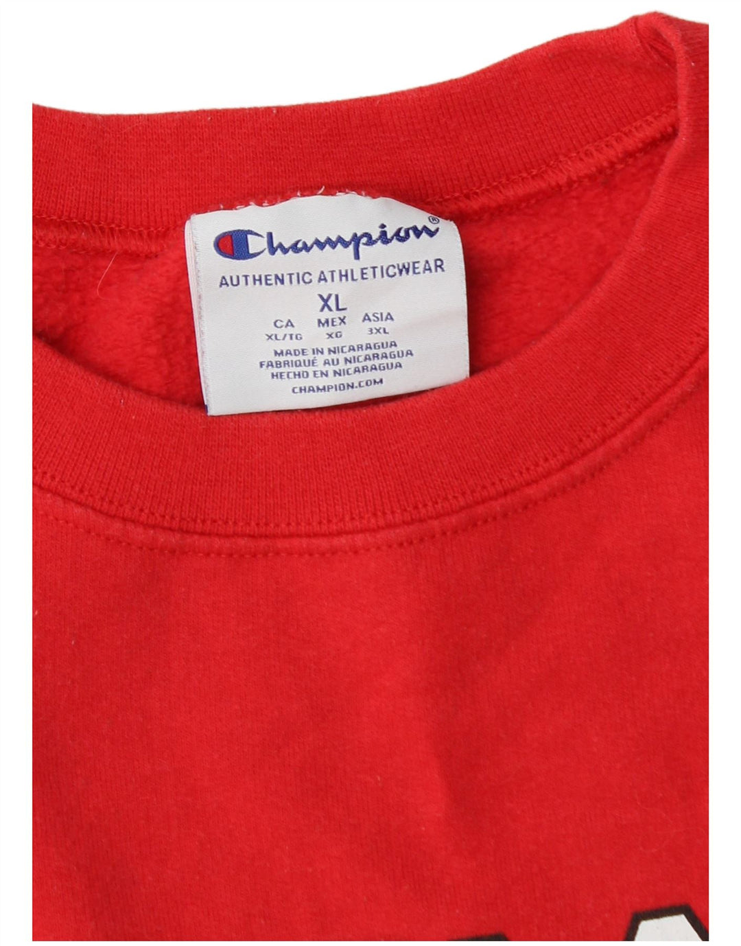 CHAMPION Masculino moletom gráfico Jumper XL algodão vermelho