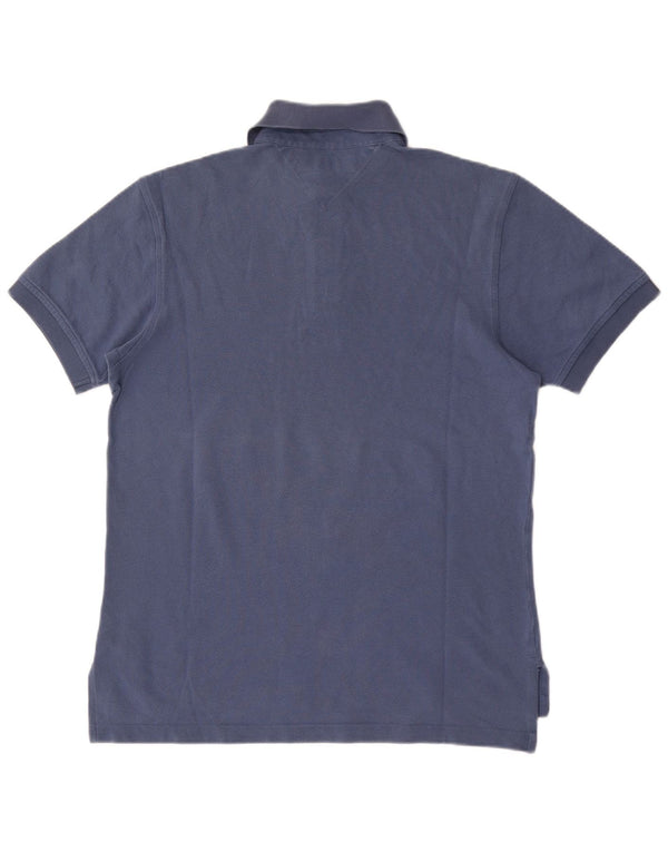 Camisa polo masculina Tommy Hilfiger pequena algodão azul marinho