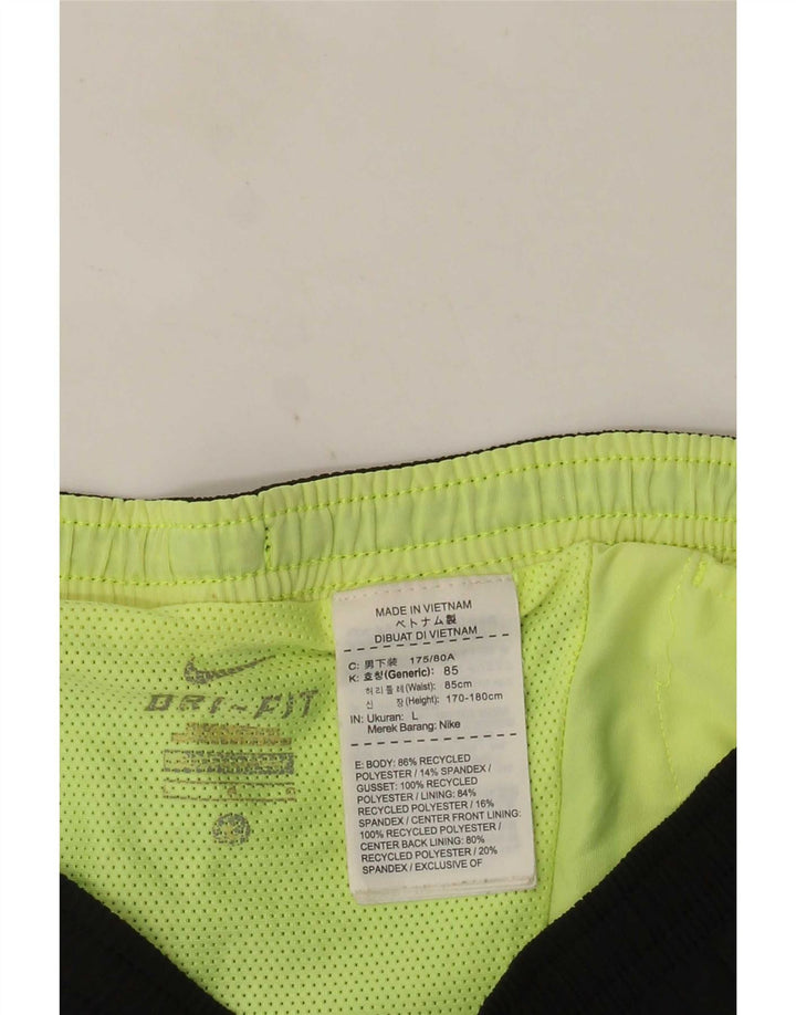 Shorts esportivos femininos Nike Dri Fit UK 14 grande poliéster preto