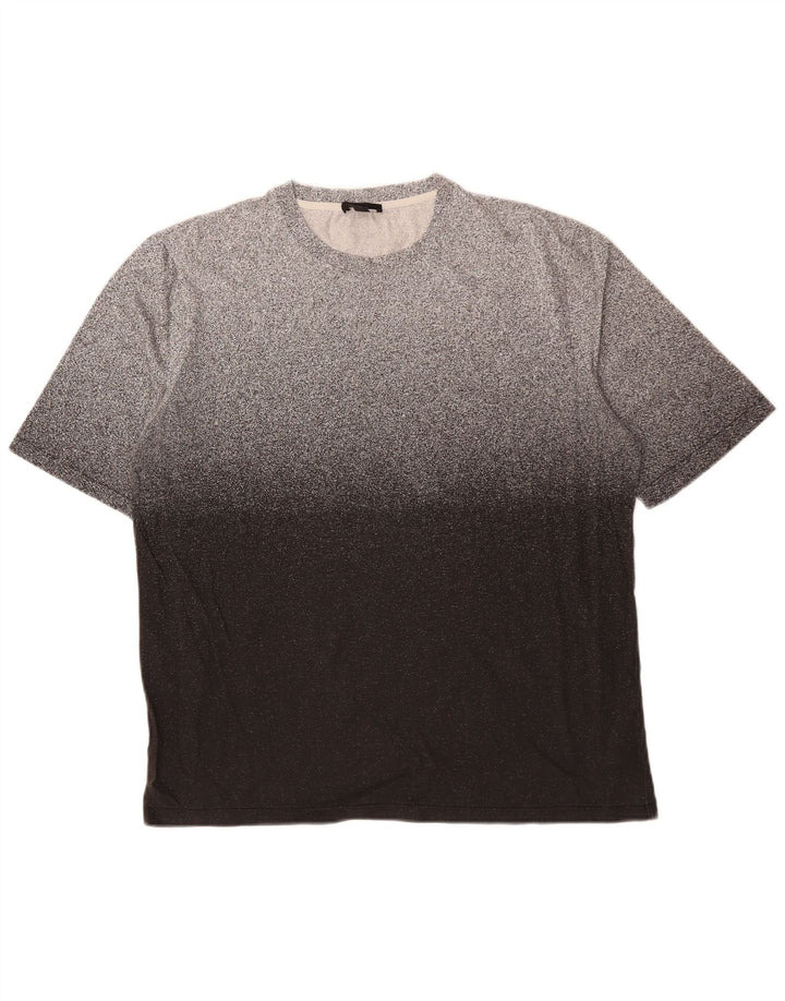 Camiseta masculina Cos Top grande algodão manchado cinza