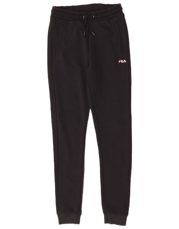 Fila Womens Tracksuit Trousers Joggers UK 6 XS Black Cotton