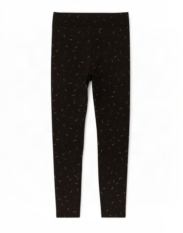 Nike Girls Graphic Leggings 8-9 Years Small Black Cotton