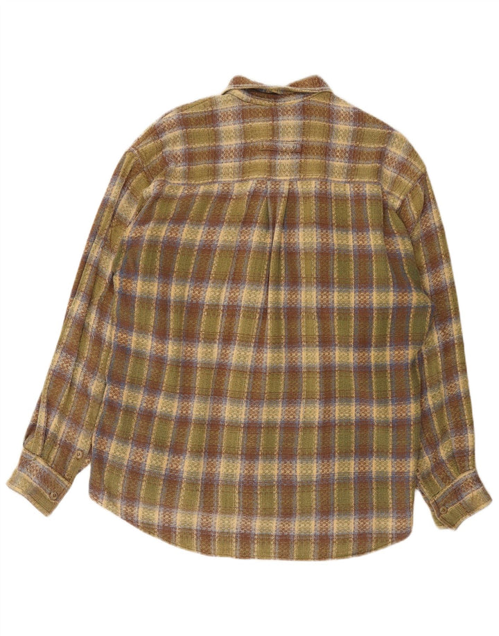 Camisa masculina de flanela Trussardi grande xadrez verde