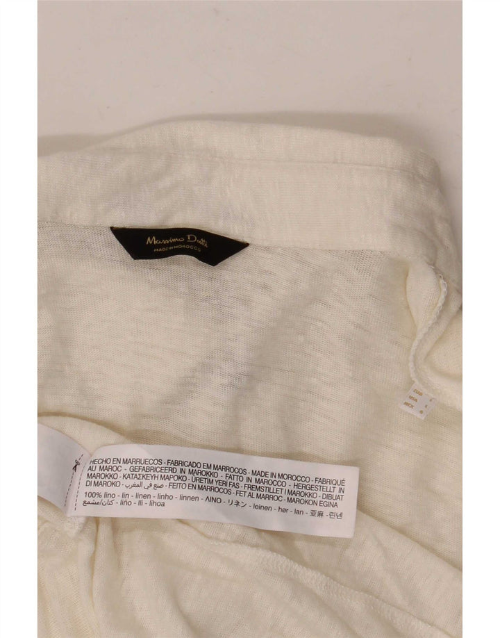 Camisa polo masculina Massimo Dutti grande linho manchado bege