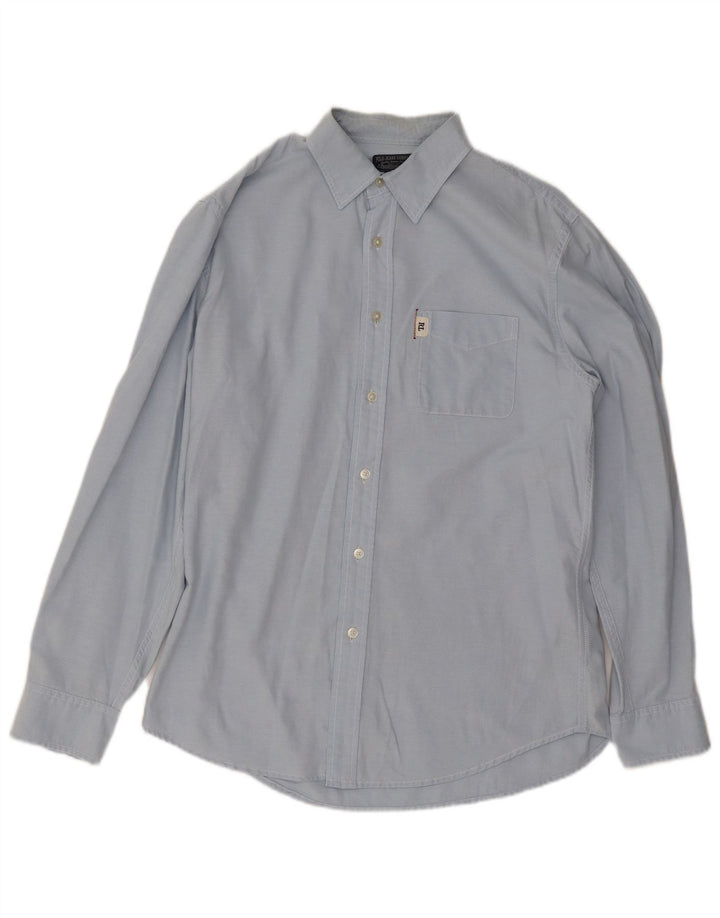 Camisa masculina Ralph Lauren de algodão azul médio