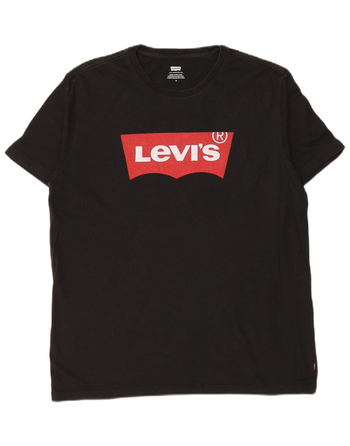 Camiseta gráfica masculina LEVI'S Top médio algodão preto