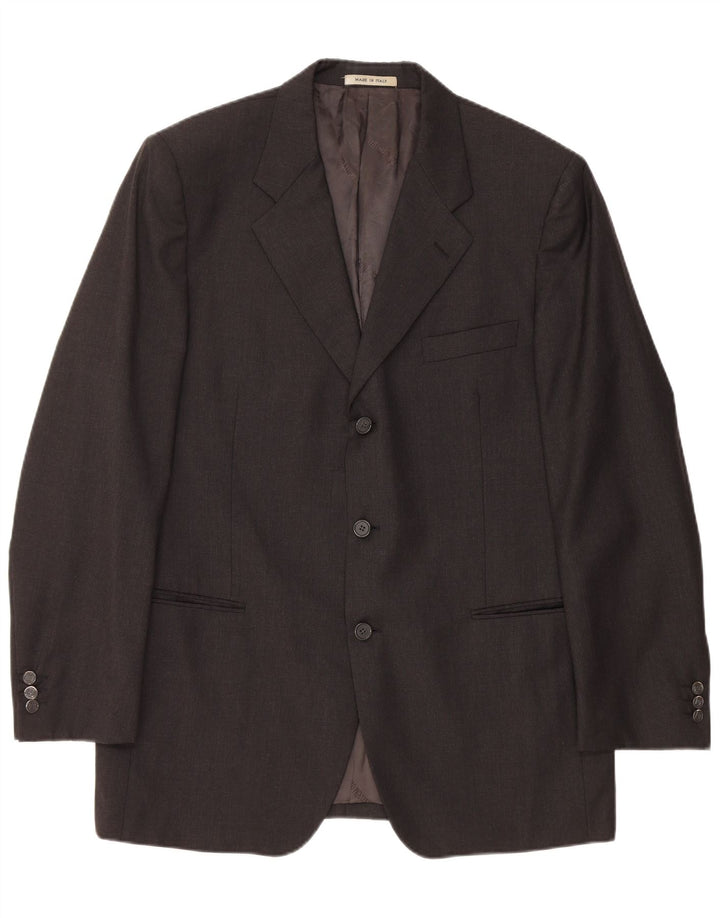 Jaqueta blazer masculina CARLO PIGNATELLI com 3 botões Reino Unido 40 grande lã preta