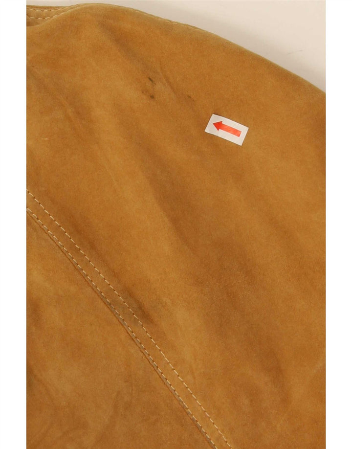 Jaqueta bomber masculina vintage de camurça IT 50 grande bege