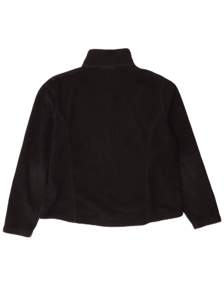 L.L.BEAN Womens Fleece Jacket UK 16 Large Black Polyester