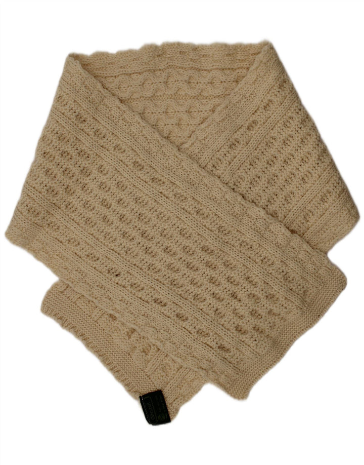 Cachecol feminino Glencroft de malha retangular, tamanho único, branco, lã nova, inverno